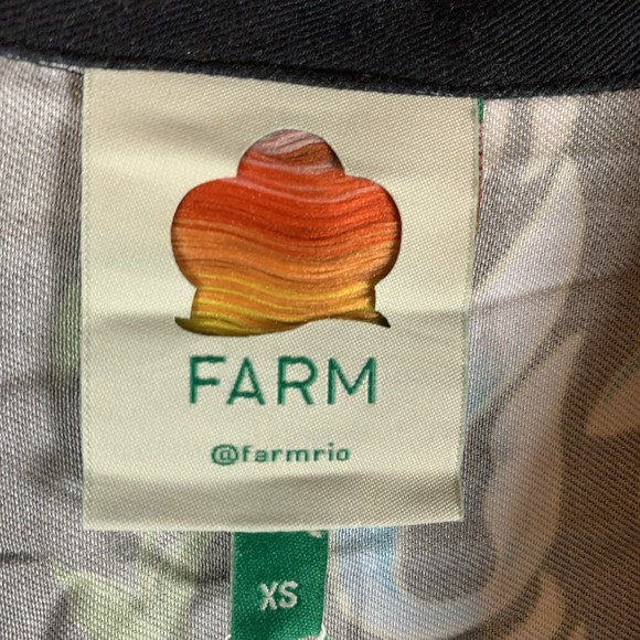 Farm Rio Womens Dress WInter Garden Mini Long Sleeves Black XS Dragon Fly Floral - Picture 4 of 11